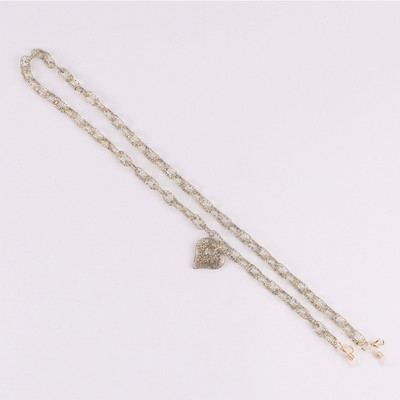 Modni sjajni lančići za maske u obliku srca Lanac za naočale za žene Retro akrilne sunčane naočale Trake za naočale Držač uzice Remen za vrat Poklon