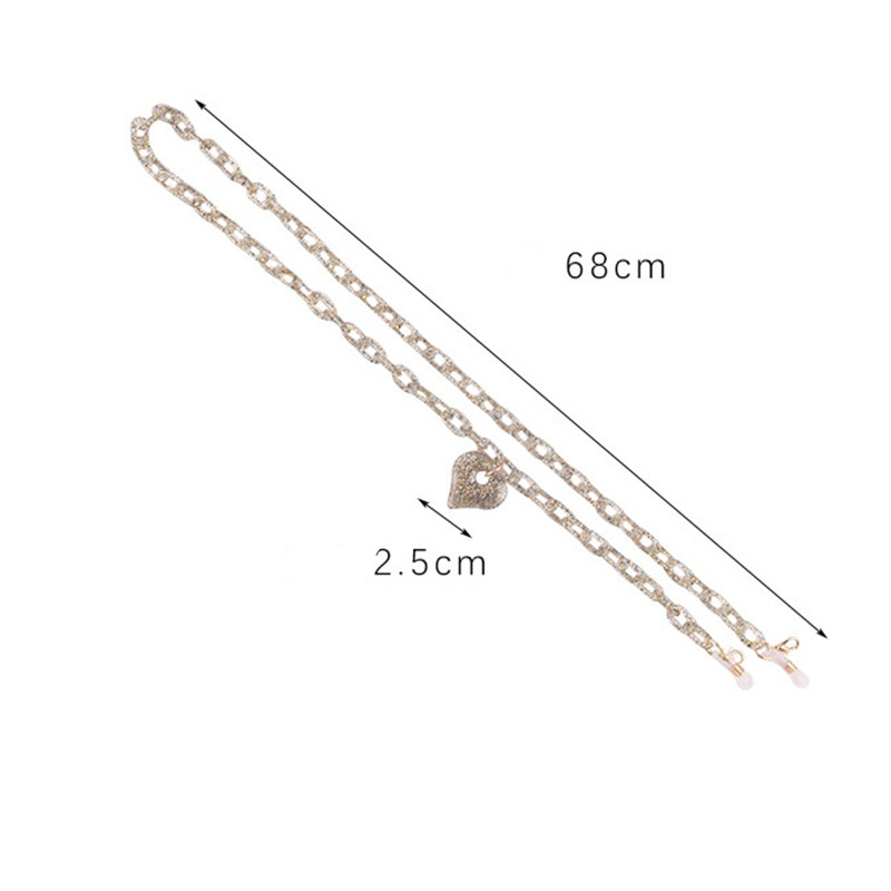 Modni sjajni lančići za maske u obliku srca Lanac za naočale za žene Retro akrilne sunčane naočale Trake za naočale Držač uzice Remen za vrat Poklon
