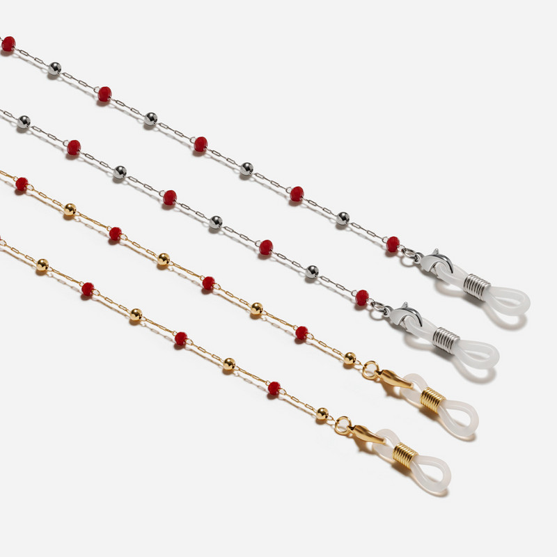 2020 arany színű piros kristály gyöngyös szemüvegszíj olvasó szemüveg szemüveg napszemüveg tartó szemüveg szemüveg lánc ékszer
