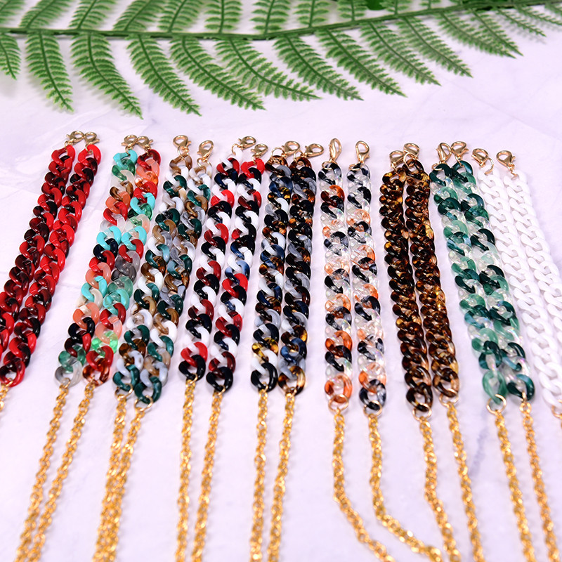 MOON GIRL Pozlaćeni lanac od akrilnih naočala za žene Protuklizne naočale za čitanje Kabel Držač maske Traka za oko oko Dropship