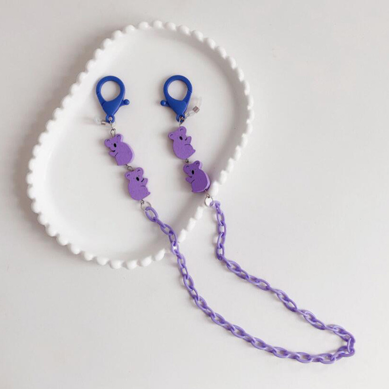 2022 m. nauja miela spalvinga akrilo grandinėlė, skaidrių gėlių animacinių filmų pakabukų akinių kaukė, grandinės dirželis, skirtas vaikams, moterims