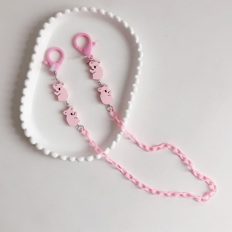 2022 m. nauja miela spalvinga akrilo grandinėlė, skaidrių gėlių animacinių filmų pakabukų akinių kaukė, grandinės dirželis, skirtas vaikams, moterims