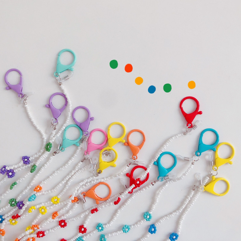 Novi mali svježi cvjetni lanac s maskom od perli i lančić za naočale