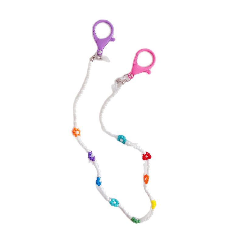 Novi mali svježi cvjetni lanac s maskom od perli i lančić za naočale