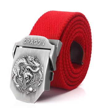 BOKADIAO Men&Women Military Canvas belt luxury Dragon Metal buckle jeans belt Армейски тактически колани за жени презрамка за кръста мъжки