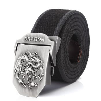 BOKADIAO Men&Women Military Canvas belt luxury Dragon Metal buckle jeans belt Армейски тактически колани за жени презрамка за кръста мъжки