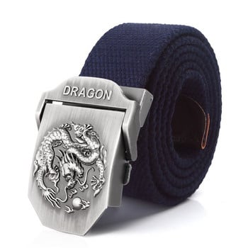 BOKADIAO Men&Women Military Canvas belt luxury Dragon Metal buckle jeans belt Армейски тактически колани за жени презрамка за кръста мъжки