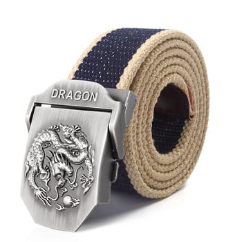 BOKADIAO Men&Women Military Canvas belt luxury Dragon Metal buckle jeans belt Армейски тактически колани за жени презрамка за кръста мъжки