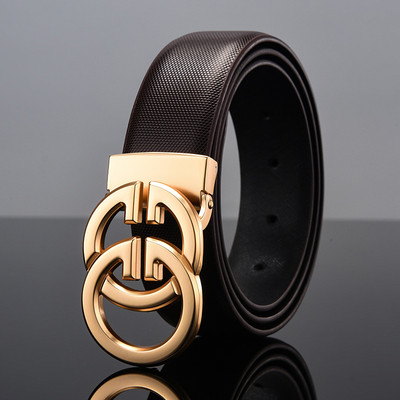 Novi muški kožni remen od goveđe kože Muški mladenački modni remen s glatkom kopčom Odgovarajući abecedni remen za mlade muškarce Luksuzni dizajner