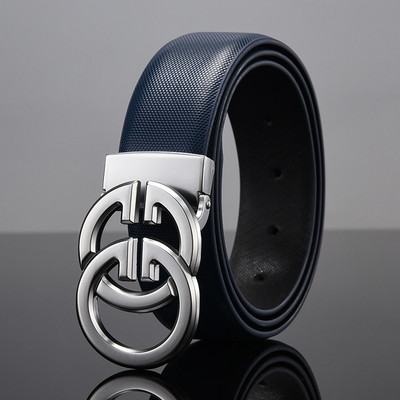 Novi muški kožni remen od goveđe kože Muški mladenački modni remen s glatkom kopčom Odgovarajući abecedni remen za mlade muškarce Luksuzni dizajner