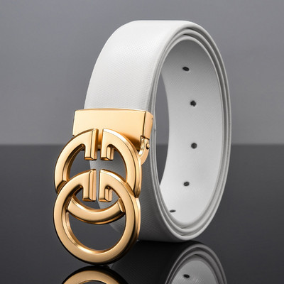 Novi muški kožni remen od goveđe kože Muški mladenački modni remen s glatkom kopčom Odgovarajući abecedni remen za mlade muškarce Luksuzni dizajner