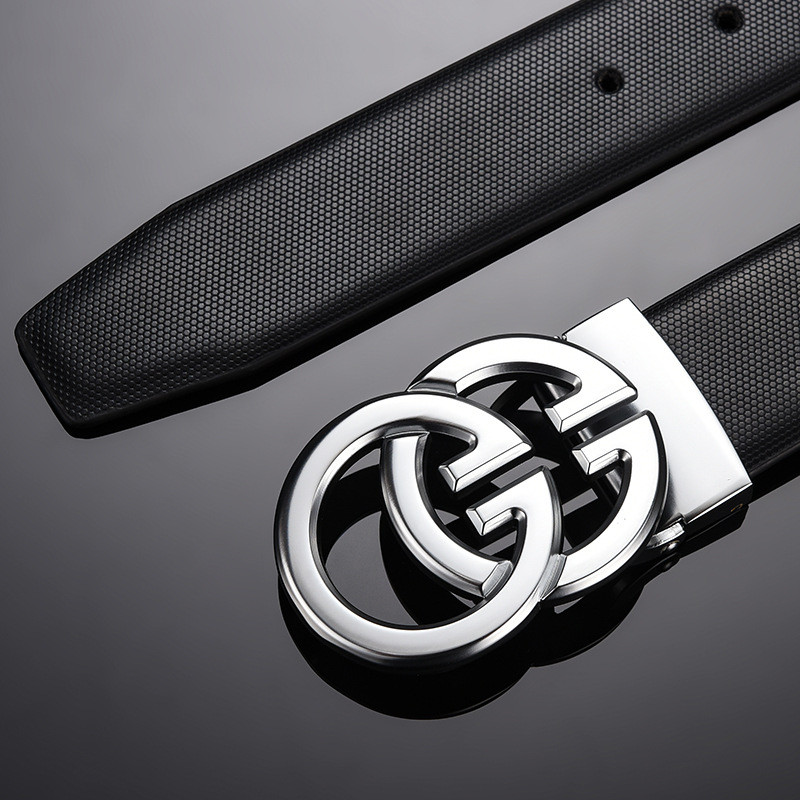 Novi muški kožni remen od goveđe kože Muški mladenački modni remen s glatkom kopčom Odgovarajući abecedni remen za mlade muškarce Luksuzni dizajner