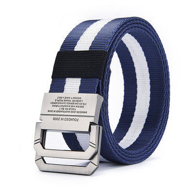 Cureaua ocazională din pânză pentru femei și bărbați Curele cu cataramă metalică cu inel dublu pentru tinerii studenți Curea de designer pentru sezonul de deschidere pentru femei