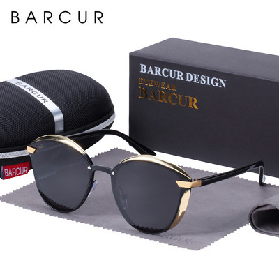 BARCUR Fashion Polarized Γυναικεία γυαλιά ηλίου Στρογγυλά γυαλιά ηλίου Γυναικεία Lunette De Soleil Femme