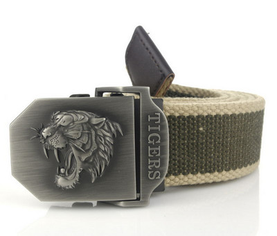 SupSindy muški platneni remen tigar metalna kopča vojni remen Vojni taktički pojasevi za muškarce vrhunske kvalitete muški remen Vojno zeleni 120cm