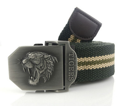 SupSindy muški platneni remen tigar metalna kopča vojni remen Vojni taktički pojasevi za muškarce vrhunske kvalitete muški remen Vojno zeleni 120cm