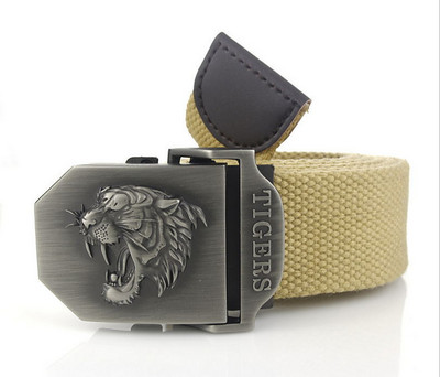 SupSindy muški platneni remen tigar metalna kopča vojni remen Vojni taktički pojasevi za muškarce vrhunske kvalitete muški remen Vojno zeleni 120cm