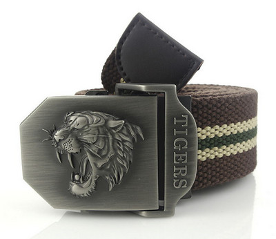 SupSindy muški platneni remen tigar metalna kopča vojni remen Vojni taktički pojasevi za muškarce vrhunske kvalitete muški remen Vojno zeleni 120cm