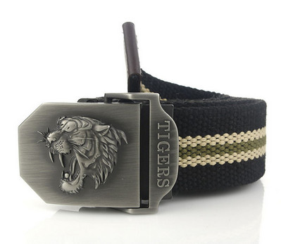 SupSindy muški platneni remen tigar metalna kopča vojni remen Vojni taktički pojasevi za muškarce vrhunske kvalitete muški remen Vojno zeleni 120cm