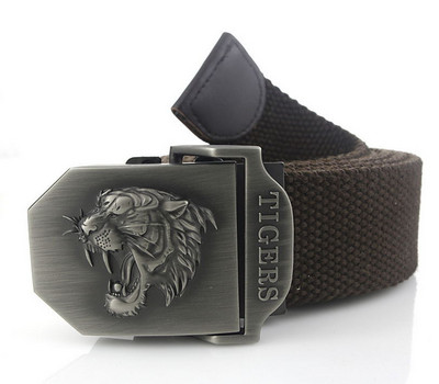 SupSindy muški platneni remen tigar metalna kopča vojni remen Vojni taktički pojasevi za muškarce vrhunske kvalitete muški remen Vojno zeleni 120cm