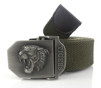 SupSindy muški platneni remen tigar metalna kopča vojni remen Vojni taktički pojasevi za muškarce vrhunske kvalitete muški remen Vojno zeleni 120cm
