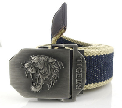 SupSindy muški platneni remen tigar metalna kopča vojni remen Vojni taktički pojasevi za muškarce vrhunske kvalitete muški remen Vojno zeleni 120cm