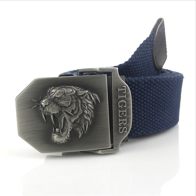 SupSindy muški platneni remen tigar metalna kopča vojni remen Vojni taktički pojasevi za muškarce vrhunske kvalitete muški remen Vojno zeleni 120cm
