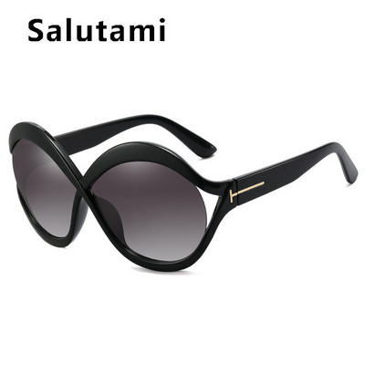 Sunčane naočale s mačjim okom novog modnog dizajna za žene Vintage preveliki šuplji okvir Crni gradijent sunčane naočale Ženske elegantne nijanse