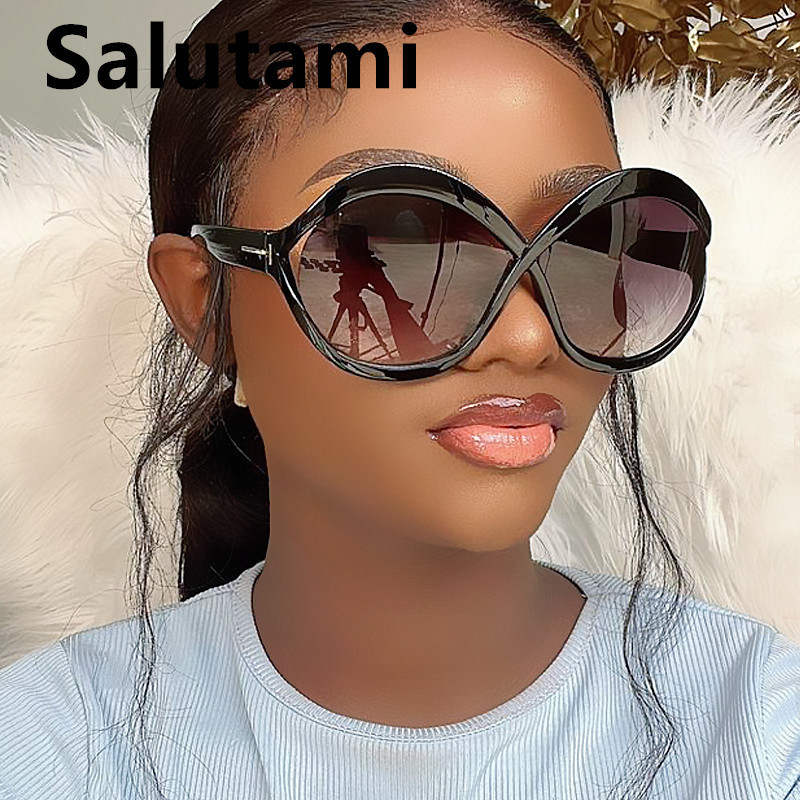 Sunčane naočale s mačjim okom novog modnog dizajna za žene Vintage preveliki šuplji okvir Crni gradijent sunčane naočale Ženske elegantne nijanse