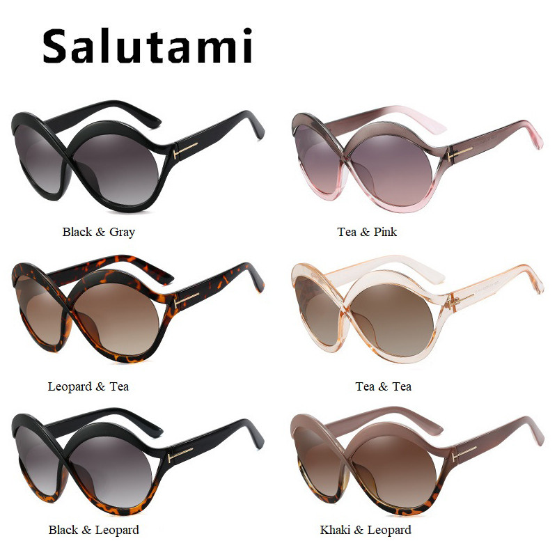 Sunčane naočale s mačjim okom novog modnog dizajna za žene Vintage preveliki šuplji okvir Crni gradijent sunčane naočale Ženske elegantne nijanse