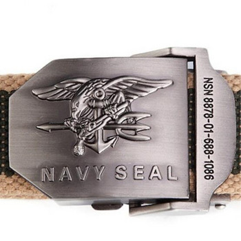 Ζώνη Navy Seal πόρπη Ριγέ καμβά ζώνη πλεκτό λουράκι Στρατιωτικές ζώνες Αετός ζώνη μέσης