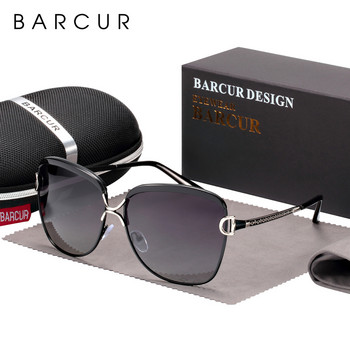 BARCUR Polarized Γυναικεία γυαλιά ηλίου Γυναικεία ντεγκραντέ φακοί Στρογγυλά γυαλιά ηλίου τετράγωνα πολυτελή μάρκα Oculos Lunette De Soleil Femme