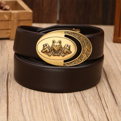 Ανδρική δερμάτινη ζώνη μονόχρωμη επιφάνεια βαφής πολλαπλών στυλ αυτόματη ζώνη πόρπης επαγγελματική περιστασιακή ευέλικτη ζώνη