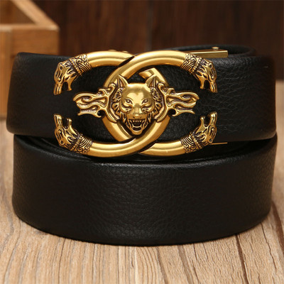 Ανδρική δερμάτινη ζώνη μονόχρωμη επιφάνεια βαφής πολλαπλών στυλ αυτόματη ζώνη πόρπης επαγγελματική περιστασιακή ευέλικτη ζώνη