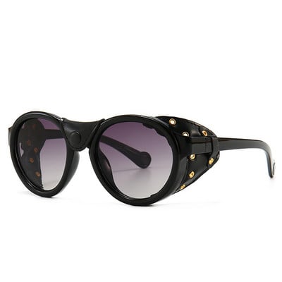 46311 Steam Punk Ovale Ochelari de soare rezistenti la vant Barbati Femei Nuante moda UV400 Ochelari vintage