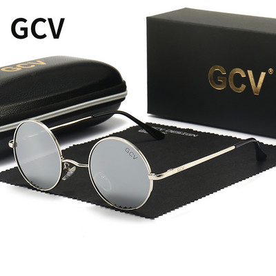 GCV Brand Bakrena legura Steampunk Okrugle polarizirane sunčane naočale Vintage Muškarci Žene Muške Ženske sunčane naočale Klasični UV400 metalni okvir