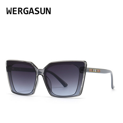 WERGASUN Nagy divatos négyzet alakú napszemüvegek női tervező luxus női macskaszem napszemüvegek Vintage UV400 kültéri Oculos De Sol