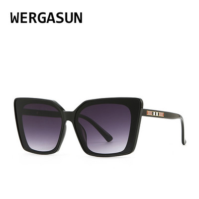 WERGASUN Nagy divatos négyzet alakú napszemüvegek női tervező luxus női macskaszem napszemüvegek Vintage UV400 kültéri Oculos De Sol