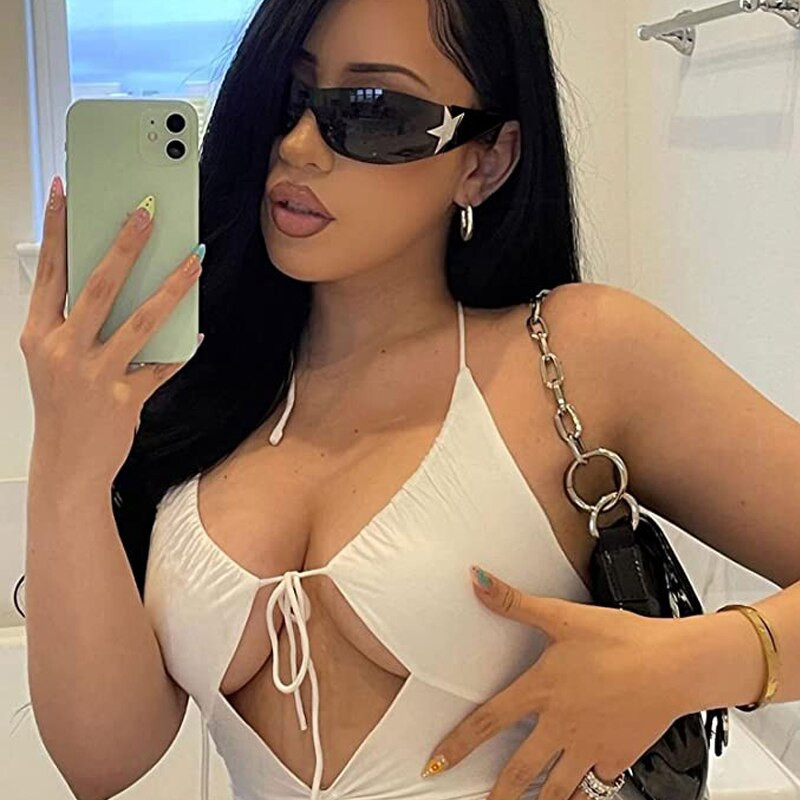 Modne sunčane naočale za žene Muškarci Trendy Shield Wrap Around sunčane naočale Prevelike modne sunčane naočale bez okvira