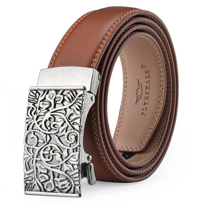 Kuulsa kaubamärgi disainer Meeste rihm Uus saabumine pruun must nahkrihm Meeste rihmad Luksuslikud automaatsed pandlaga rihmad meestele B700