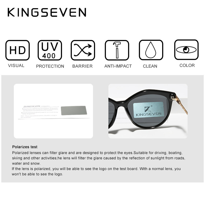 KINGSEVEN 2022 polariseeritud naiste päikeseprillid Gradient Lens Luksuslikud päikeseprillid Kaubamärk Lentes de sol Mujer