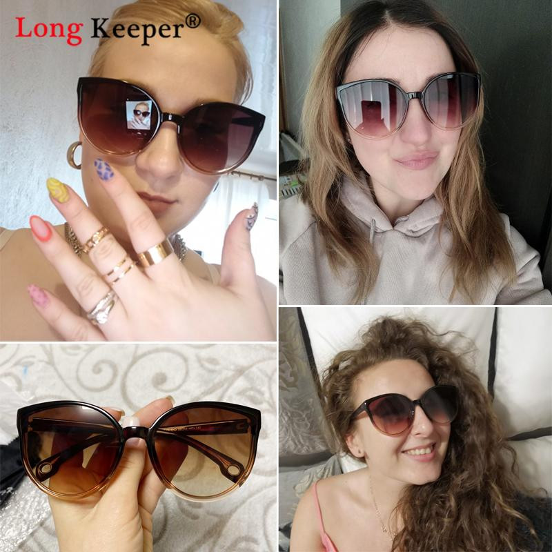 LongKeeper sunčane naočale mačje oko Žene Muškarci Sunčane naočale Naočale Naočale Plastični okvir Prozirna leća UV400 sjenilo Moda za vožnju Novo