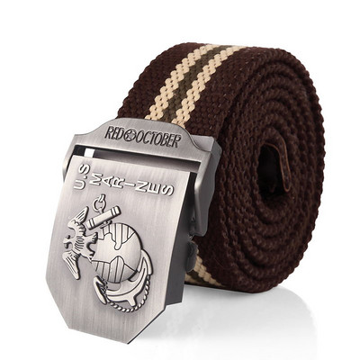 BOKADIAO Muški i ženski vojni platneni remen, luksuzni američki marinci, jeans remen s metalnom kopčom, vojni taktički remeni, muški remen za pojas, muški