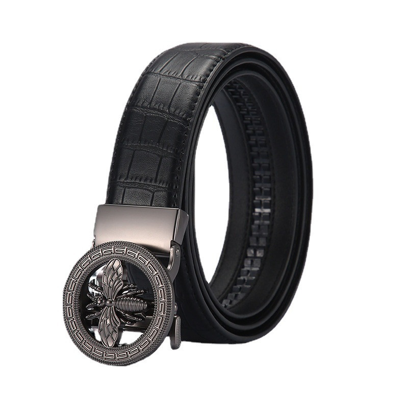 Novi muški klasični poslovni remen s automatskom kopčom Ležerni dizajnerski remeni od kravlje kože Muški visokokvalitetni Cinturones remen oko struka
