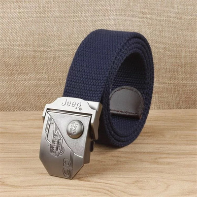 Visokokvalitetni platneni remen za muškarce i žene Muški platneni remen s automatskom kopčom od lake legure Jeep kopča Omladinski ležerni podebljani remen