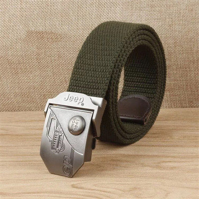 Visokokvalitetni platneni remen za muškarce i žene Muški platneni remen s automatskom kopčom od lake legure Jeep kopča Omladinski ležerni podebljani remen