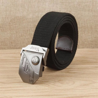 Visokokvalitetni platneni remen za muškarce i žene Muški platneni remen s automatskom kopčom od lake legure Jeep kopča Omladinski ležerni podebljani remen