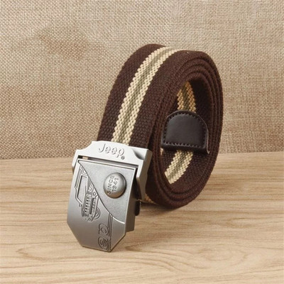 Visokokvalitetni platneni remen za muškarce i žene Muški platneni remen s automatskom kopčom od lake legure Jeep kopča Omladinski ležerni podebljani remen