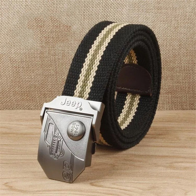 Visokokvalitetni platneni remen za muškarce i žene Muški platneni remen s automatskom kopčom od lake legure Jeep kopča Omladinski ležerni podebljani remen