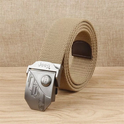 Visokokvalitetni platneni remen za muškarce i žene Muški platneni remen s automatskom kopčom od lake legure Jeep kopča Omladinski ležerni podebljani remen